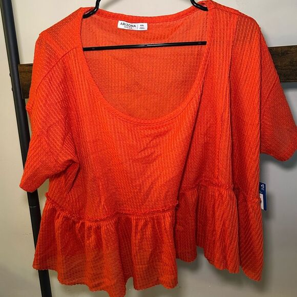 Arizona Jean Company Tops - NWT Arizona Jean Co Orange Babydoll Crop Top Size XXL